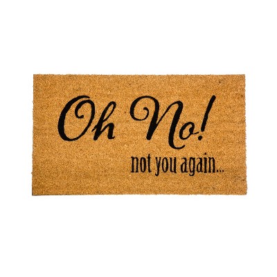 Evergreen Flag Funny Welcome Mat Coir Doormat | 28" x 16" Front Door Mat Outdoor Entrance | No Slip Door Rugs Entryway Indoor | Oh No!