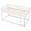 NicBex Twin Over Twin Pine Wood Floor Bunk Bed with Slide/Ladder & Guardrails,House Bed Frame for Kids Room,Bedroom - 3 of 4