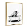 Stupell Industries Bear In Tub Rustic Bathroom Floating Frame Canvas Art - 2 of 4