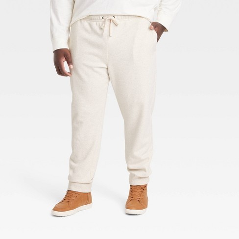 Men's Oversized Front Pintuck Jogger in Beige