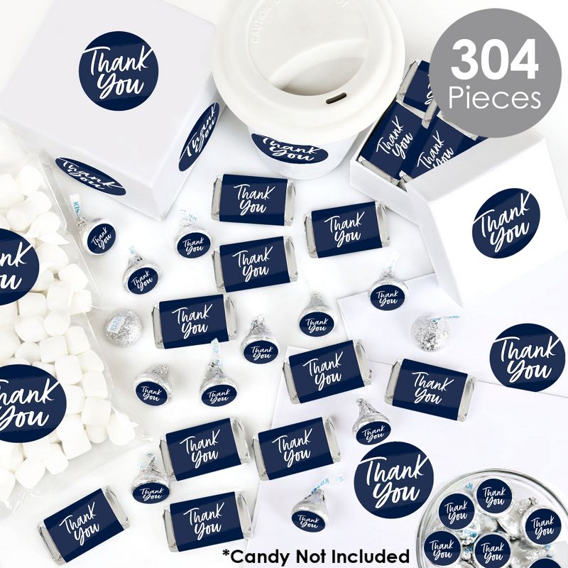 Big Dot of Happiness Navy Blue Elegantly Simple - Guest Party Favors Candy Favor Sticker Kit - 304 Pieces, 2 of 9