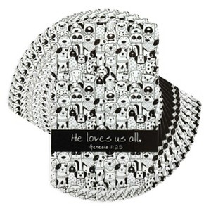 Dicksons He Loves Us All Dogs Black and White 4 inch Paper Pocket Card Bookmark Pack of 12 - 1 of 4