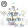 Big Dot of Happiness Winter Wonderland - Cupcake Decoration - Snowflake Holiday Party & Winter Wedding Cupcake Wrappers & Treat Picks Kit - Set of 24 - 2 of 4