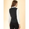 Allegra K Women's Plaid Casual Contrast Color Long Sleeve Bow Tie Neck Blouse - 3 of 4