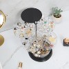 HTUTWOO Rotating Jewelry Box,Small Jewelry Organizer Box and Earring Holder,5 Layer Travel Jewelry Case With Lid,for Earrings Bracelets - 3 of 4