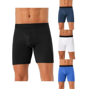 INSPIRE CHIC Men's 4 Pack Solid Color Soft Stretch Open-fly Basic Boxer Briefs - 1 of 4