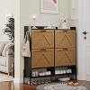 Large Shoe Cabinet with 4 Flip Drawers, Freestanding Hidden Shoe Organizer for Hallway, Bedroom, Apartment - 3 of 4