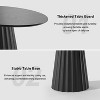 Lirago Black Elliptical Dining Table 67x33.5x31 Inch Seats 6 with Tapered Pedestal Base - 4 of 4