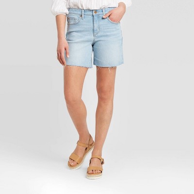 high rise boyfriend shorts