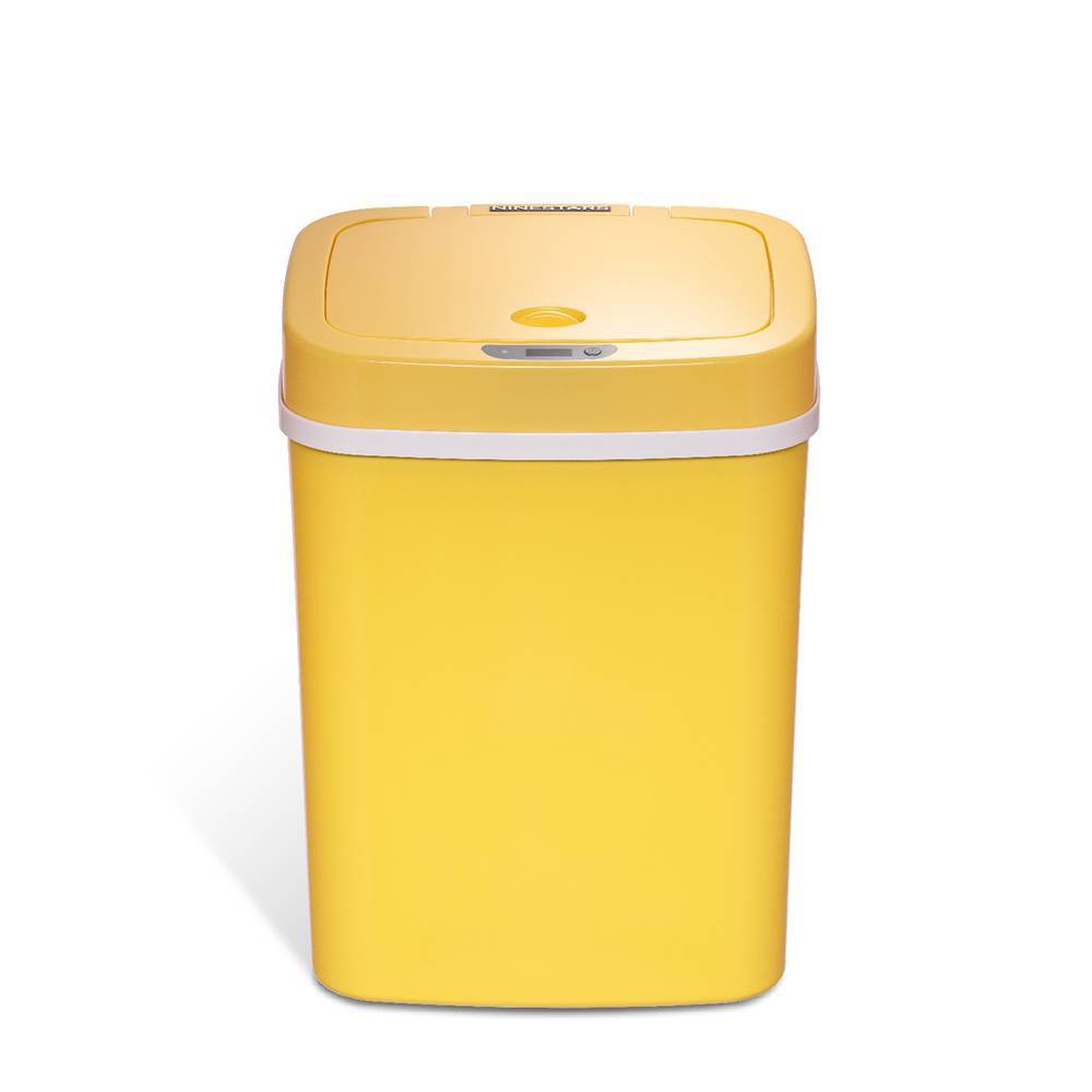 Nine Stars 16L/4.2gal Motion Sensor Oder Control Via Removable Inner Flaps Trash Can Yellow