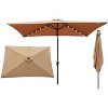 Osparple 10 x 6.5Ft Rectangular Patio Umbrella with Solar LED Lighted,Outdoor Market Umbrellas with Crank and Push Button Tilt - 2 of 4