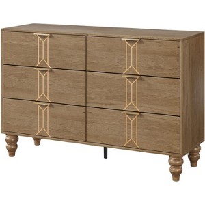 6 Drawers Dresser for Bedroom, Modern Wooden Dresser with Deep Drawers, Chest of Drawers - 1 of 4