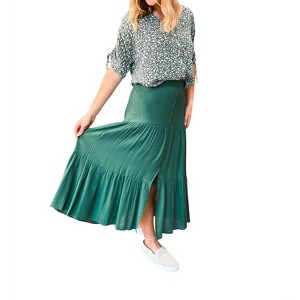 Women's Tiered Crinkled Skirt - Papillon - 1 of 3