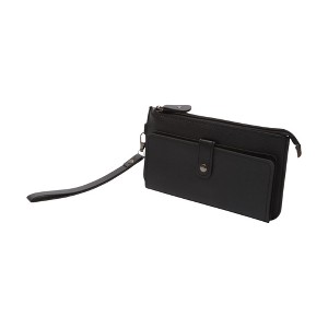 Unique Bargains PU Leather Zip & Snap Long Wallet 8.1x4.5in : Target