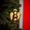 Slickblue Wooden Irish Angel Ornament, Intarsia Design, Hanging Decor, Celtic Style, 4.33"x2.75" - 2 of 3