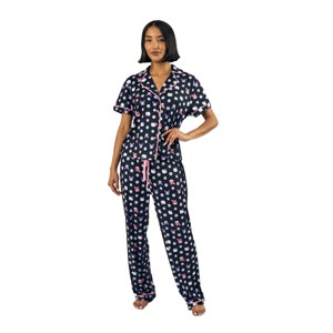 Hello Kitty & Friends Character Heads Women's Polka Dot Sleep Shirt & Pants Set - 1 of 4