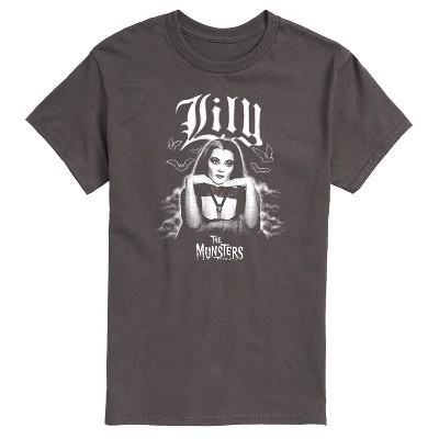 Men's The Munsters Lily Short Sleeve Graphic T-shirt - Charcoal - 2 X ...