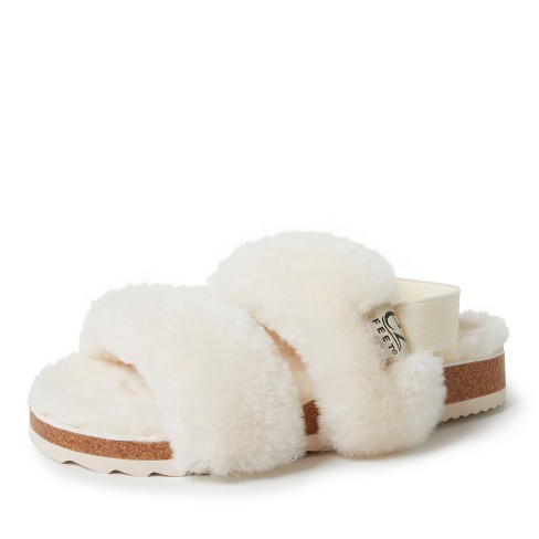 Ez Feet Women's Genuine Shearling Slingback Sandal : Target