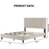 Bed Frame with Adjustable Headboard, Upholstered Platform Bed Frame with Strong Wooden Slats, No Box Spring Needed, Easy Assembly - 2 of 4