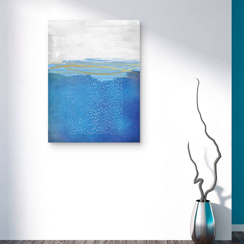 30&#34; x 40&#34; Abstract by Nikki Chu Canvas Art Print Blue and Gold - Masterpiece Art Gallery, 3 of 6