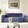 Mjkone Velvet Fabric Loveseat Sofa with Legless Design&Widened Armrest,Upholstered 2-Seater Couch for Living Room - 3 of 4