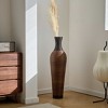 Angel Sar 39" Tall Two-Tone PVC Floor Vase, Dark Brown Weave Designer Planter for Dry Florals, Mid-Century Modern Standalone Vase - 4 of 4