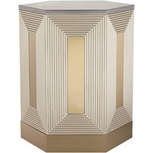 55 Downing Street Modern Champagne Silver Metal Hexagon Accent Side End Table 24" Wide for Living Room Bedroom Bedside Entryway - 1 of 4