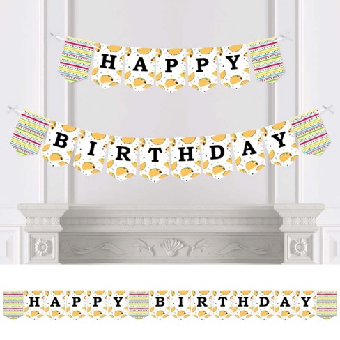 Big Dot Of Happiness Taco Bout Fun Mexican Fiesta Birthday Party Bunting Banner Birthday Party Decorations Happy Birthday Target