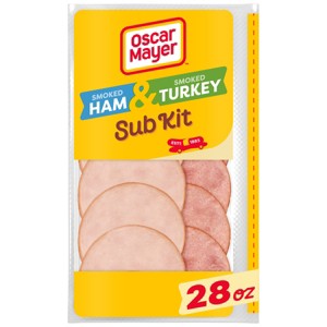 Oscar Mayer Sub Kit with Extra Lean Smoked Ham & Turkey Breast Sliced Lunch Meat - 28oz - 1 of 4