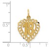 Black Bow Jewelry 14k Yellow Gold 18 Fancy Heart Charm or Pendant, 15mm - 4 of 4