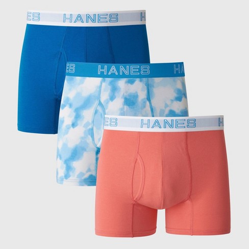 Hanes Premium Men's Comfort Flex Fit Trunks 3pk - Blue/red : Target