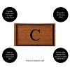 Evergreen Monogram Indoor Outdoor 100% Natural Coir Doormat 28" x 16" |  Letter  "C" - 2 of 4