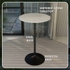LeisureMod Verve 27" Round Bar Height Dining Table, Sintered Stone Top, Black Pedestal Base, Counter Height Table for Kitchen and Pub - 4 of 4