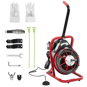 Heavy-Duty Electric Drain Cleaner Machine -250W Auto-Feed Sewer Snake,Portable Auger for 1"-4" Pipes,4 Cutters,and Foot Switch - 1 of 4