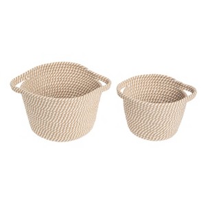 VIP Cotton 10 in. Brown Rope Storage Bin Set of 2 - 1 of 2