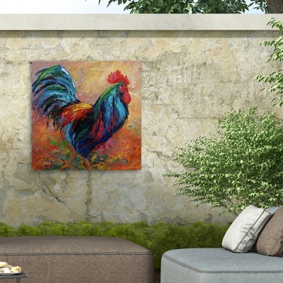 Marion Rose Mr T Rooster 35x35 Mixed Media Canvas Art
