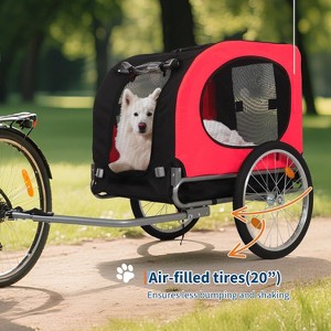 Large Dog Bike Trailer - 88Lbs Capacity Pet Bicycle Carrier, Foldable Oxford Fabric, Universal Coupler | Collapsible Design with Quick Release Wheels - 1 of 4