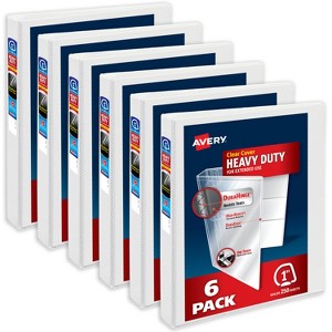 Avery Heavy-Duty Binders, 1" Slant Rings, White (6-Pack of 79799) - 1 of 4