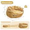 Aukfa 81.1" Cloud Couch Sleeper Sofa, Oversized Round Chaise Lounge Chair Indoor, with 14 Pillows, Upholstered Barrel Daybed for Living Room - 4 of 4