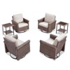 Buenhomino 6-Piece Swivel Chair Patio Set with Coffee Tables, PE Wicker Outdoor Lounge with Olefin Cushions & Steel Frame - 2 of 4