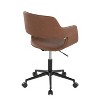 TiramisuBest Contemporary Black & Brown Faux Leather Low-Back Task Chair, Adjustable Height, 360¡ã Swivel, Indoor Use - 3 of 4
