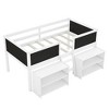 Whisen Twin Size Low Loft Bed with Two Movable Shelves and Ladder, with Decorative Guardrail Chalkboard - 4 of 4