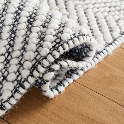 Vermont Wenonah Hand-Knotted Wool Ivory & Black 5'x8' Area Rug