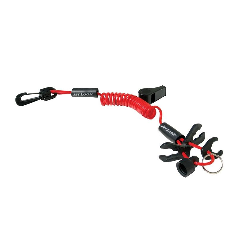 Kwik Tek UL-2 Ultimate Lanyard Buoyant Keychain for Jet Skis, Water Scooters, and PWC with Floating Wristband and High Pitch Emergency Whistle, Red, 2 of 5