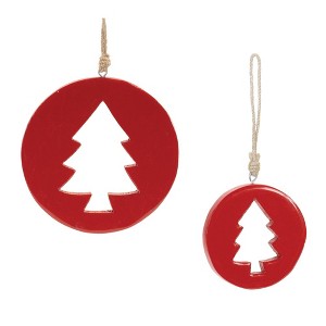 Melrose Wood Pine Tree Ornament (Set of 12) - 1 of 3
