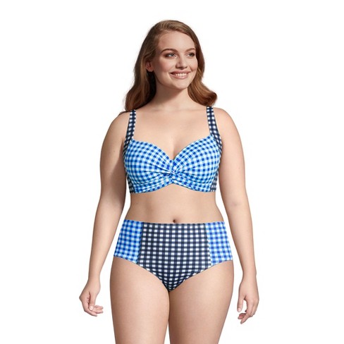 Lands' End Women's Plus Size Ddd-cup Chlorine Resistant V-neck Underwire  Bikini Top Swimsuit Adjustable Straps - 20w - Deep Sea Polka Dot : Target