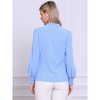 Allegra K Women's Vintage V Neck Long Sleeve Ruffle Collar Blouses - 3 of 4