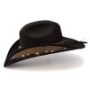 Western Express Black Suede Finish Western Hat with Steer Skull Hat Band and Leather Accents - 4 of 4