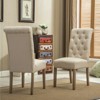 FONTOI 2PCS Upholstered Dining Chair, Armless Dining Stools with Curved Back for Living Room Kitchen, Beige, 18"*26"* 39" - 4 of 4