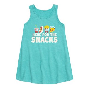 Girls' - Instant Message - Here For The Snacks Graphic Sleeveless Aline Dress - 1 of 4